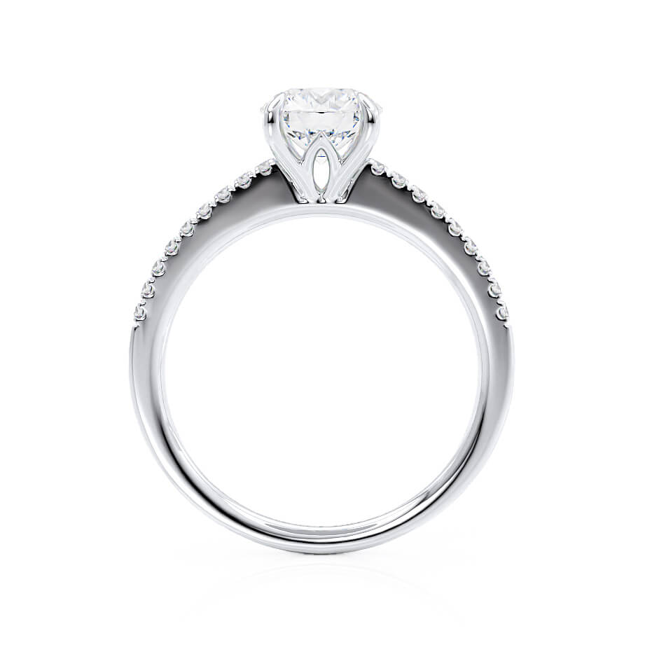 1.0 CT Round Lab Grown Diamond Pave Engagement Ring - Timeless Elegance 4