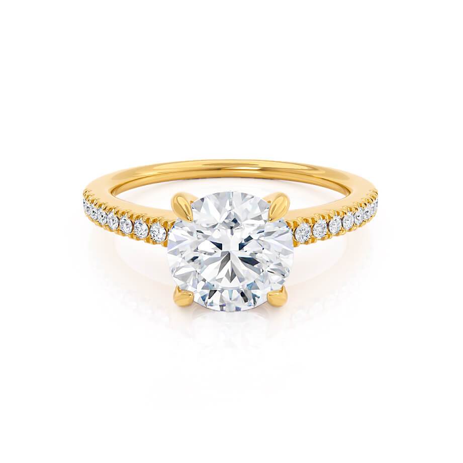 1.20 CT Round Lab Grown Diamond Pave Engagement Ring 2