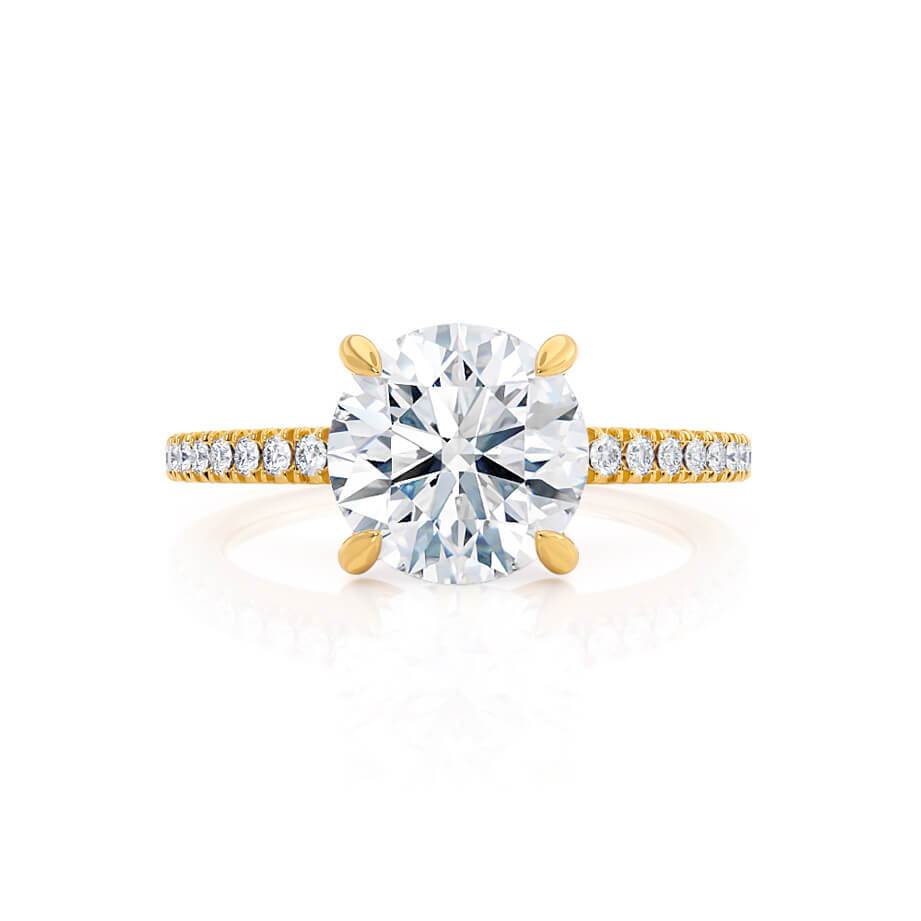 1.20 CT Round Lab Grown Diamond Pave Engagement Ring 1