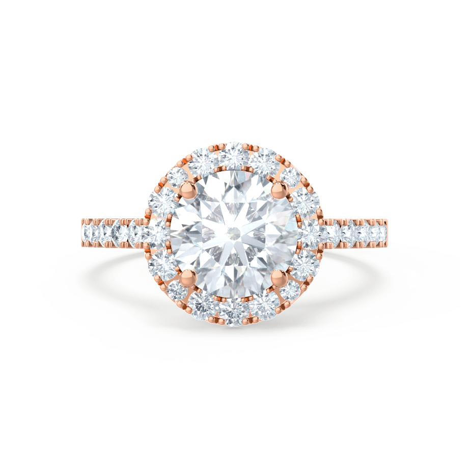 1.0 CT Round Lab-Grown Diamond Halo & Pave Engagement Ring 14