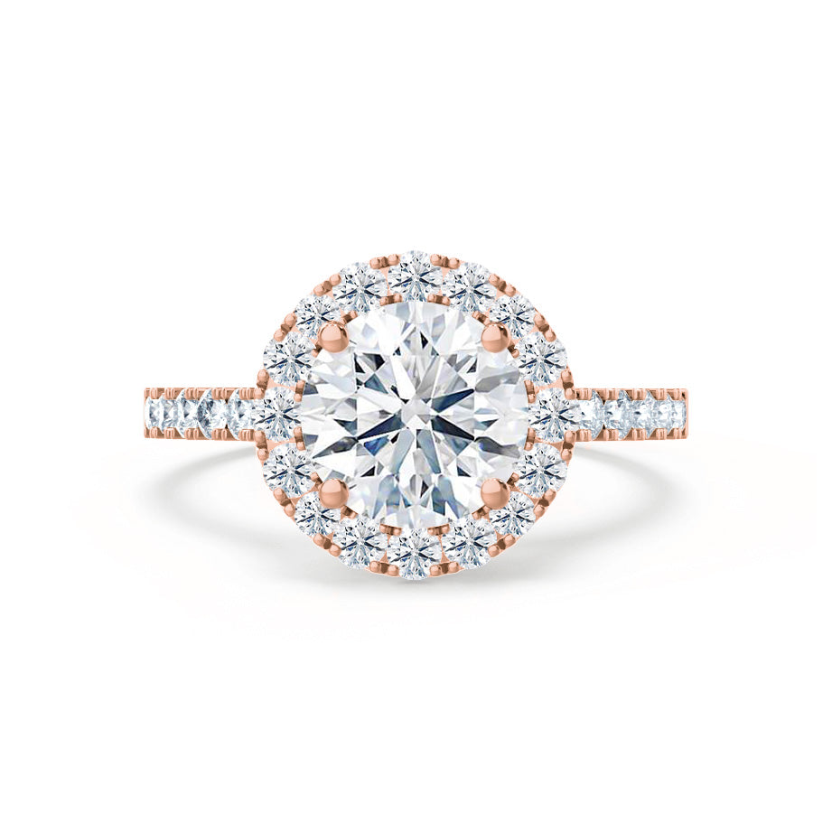 1.0 CT Round Lab-Grown Diamond Halo & Pave Engagement Ring 13