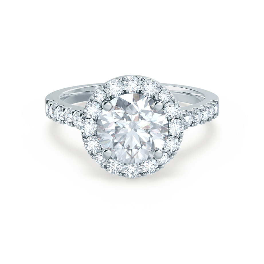 1.0 CT Round Lab-Grown Diamond Halo & Pave Engagement Ring 1