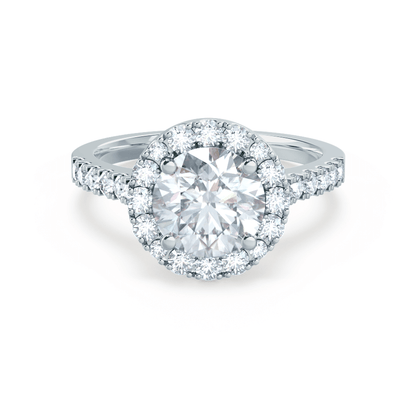 1.0 CT Round Lab-Grown Diamond Halo & Pave Engagement Ring 1