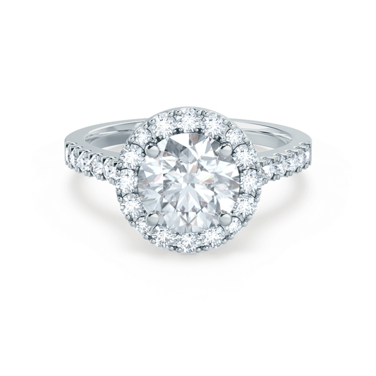 1.0 CT Round Lab-Grown Diamond Halo & Pave Engagement Ring 1
