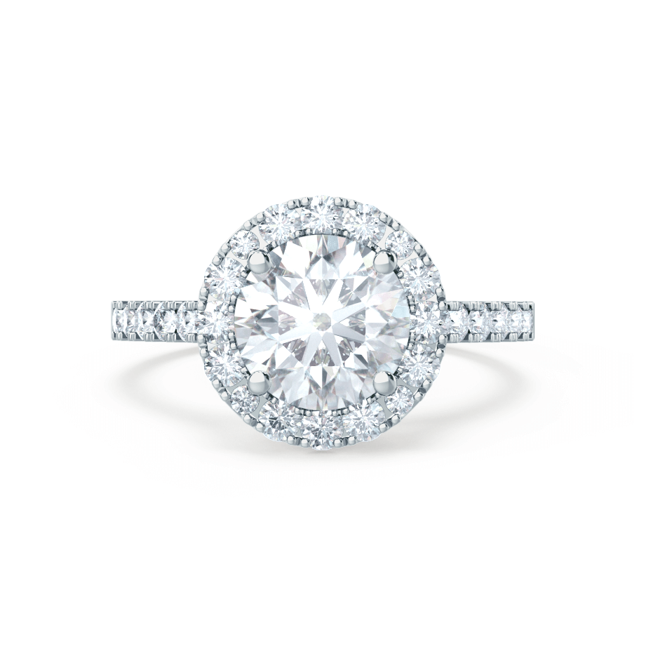 1.0 CT Round Lab-Grown Diamond Halo & Pave Engagement Ring 2