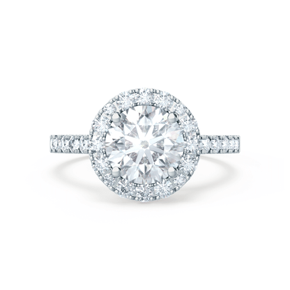 1.0 CT Round Lab-Grown Diamond Halo & Pave Engagement Ring 2