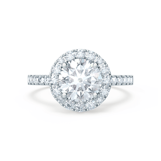1.0 CT Round Lab-Grown Diamond Halo & Pave Engagement Ring 2