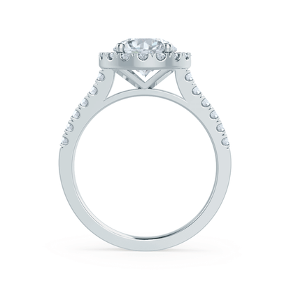1.0 CT Round Lab-Grown Diamond Halo & Pave Engagement Ring 6
