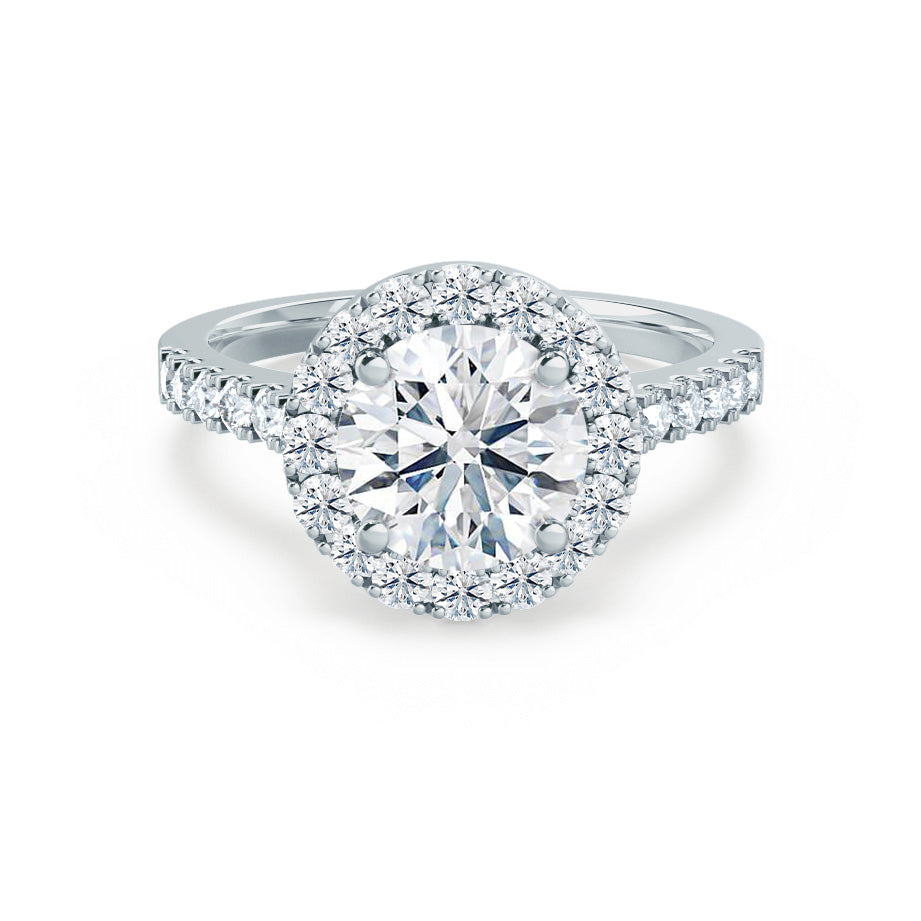 1.0 CT Round Lab-Grown Diamond Halo & Pave Engagement Ring 4