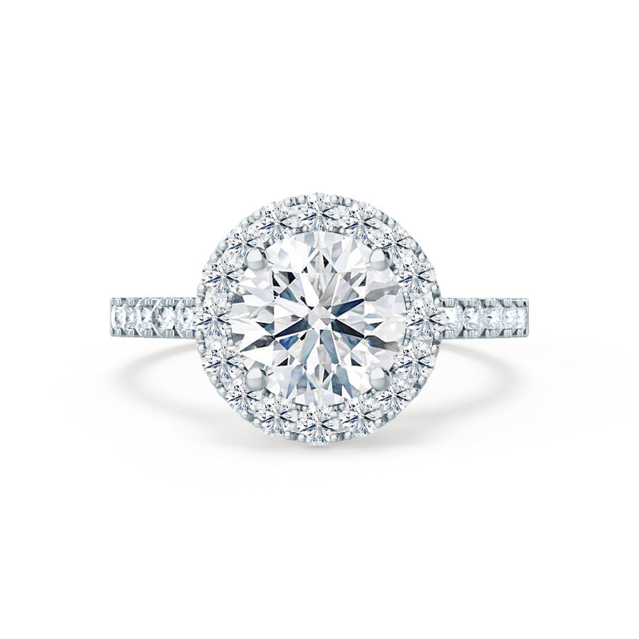 1.0 CT Round Lab-Grown Diamond Halo & Pave Engagement Ring 3