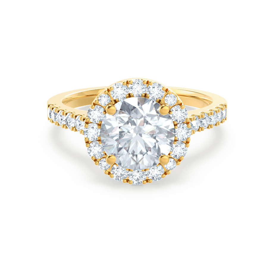 1.0 CT Round Lab-Grown Diamond Halo & Pave Engagement Ring 18