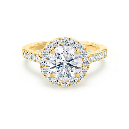 1.0 CT Round Lab-Grown Diamond Halo & Pave Engagement Ring 17