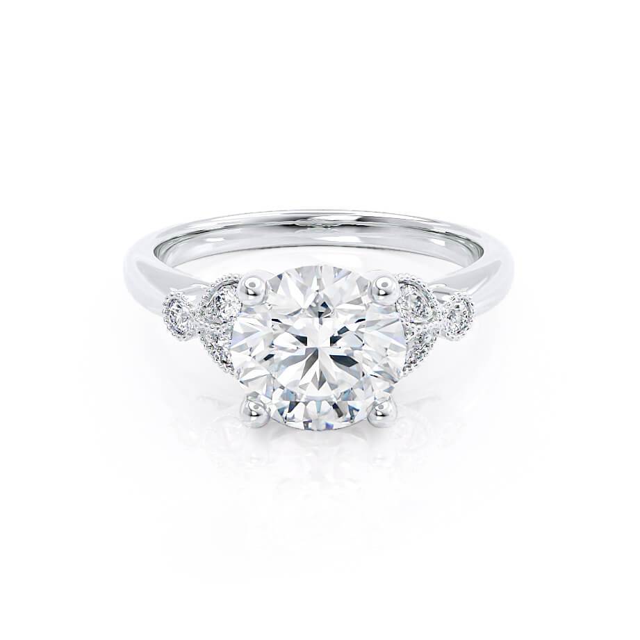 1.0 CT Round Lab-Grown Diamond Vintage Pave Engagement Ring 1