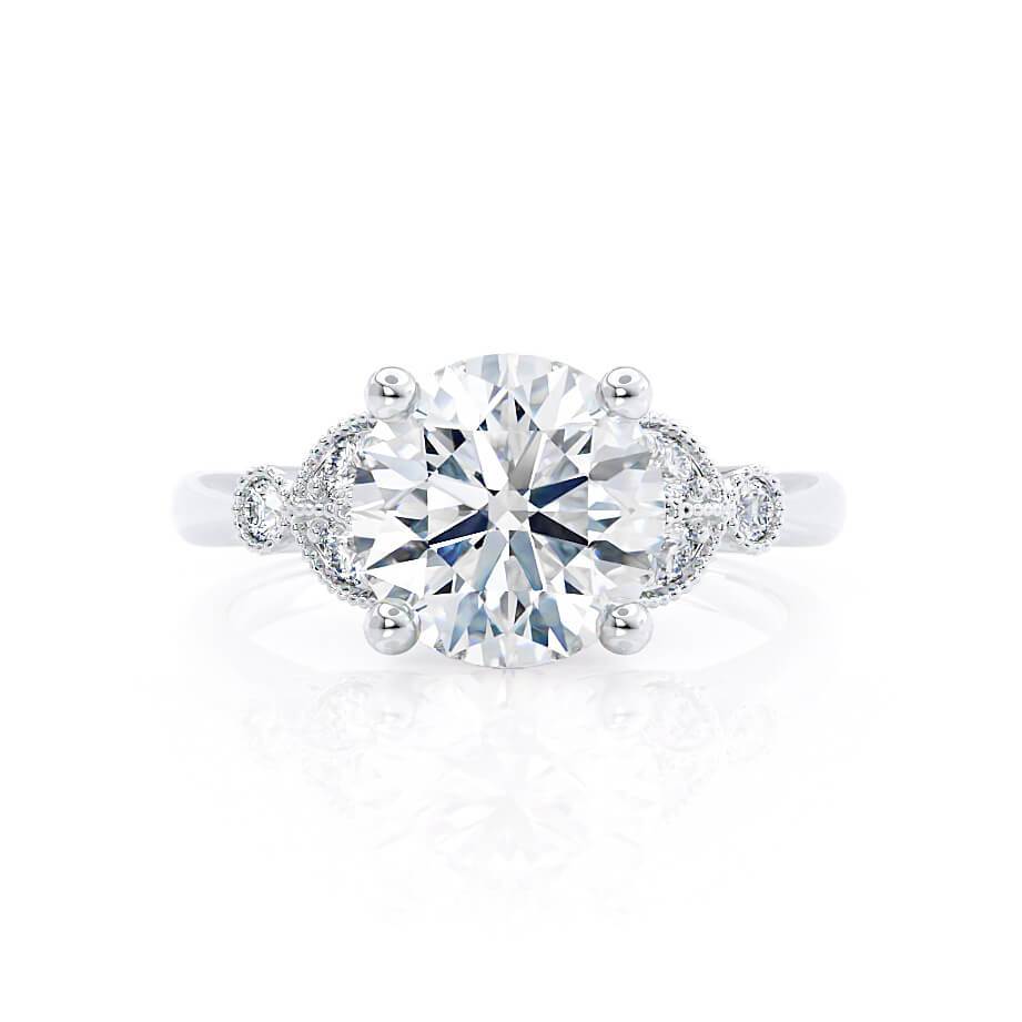 1.0 CT Round Lab-Grown Diamond Vintage Pave Engagement Ring 2