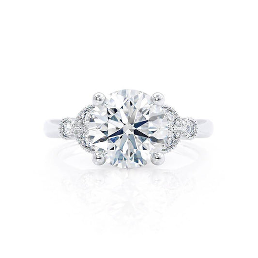 1.0 CT Round Lab-Grown Diamond Vintage Pave Engagement Ring 2