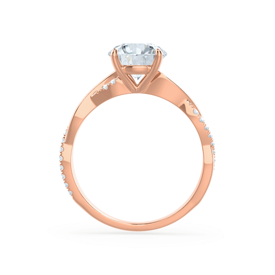 0.75 CT Round Lab-Grown Diamond Twisted Pave Engagement Ring 4