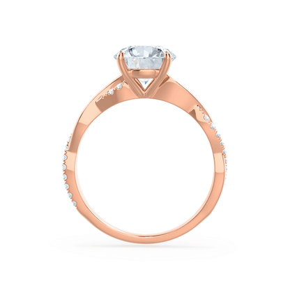 0.75 CT Round Lab-Grown Diamond Twisted Pave Engagement Ring 4