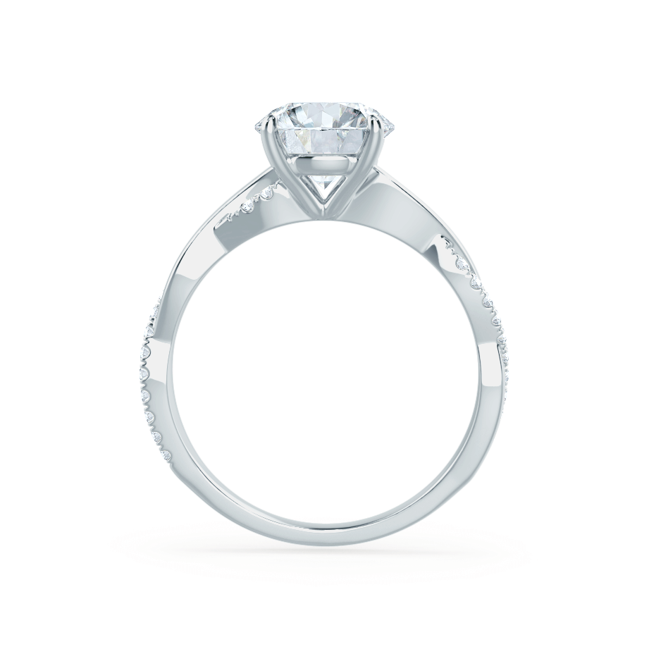 0.75 CT Round Lab Grown Diamond Twisted Pave Engagement Ring 4
