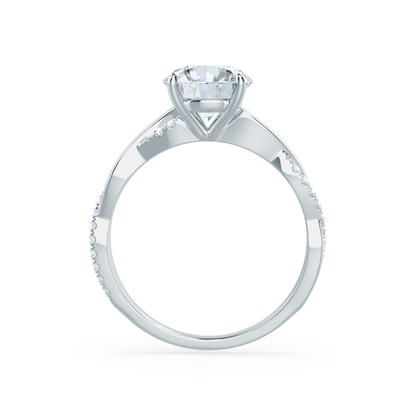 0.75 CT Round Lab Grown Diamond Twisted Pave Engagement Ring 4