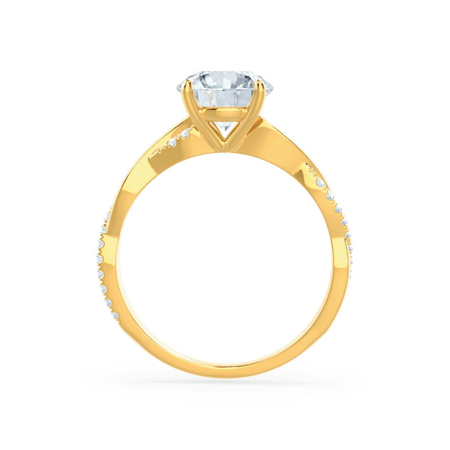 1.20 CT Round Lab Grown Diamond Twisted Pave Engagement Ring 3
