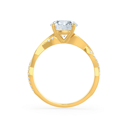 1.20 CT Round Lab Grown Diamond Twisted Pave Engagement Ring 3