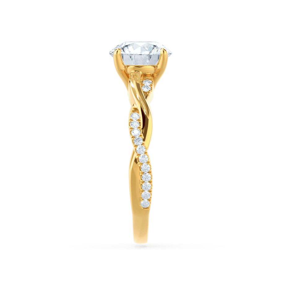 1.20 CT Round Lab Grown Diamond Twisted Pave Engagement Ring 4