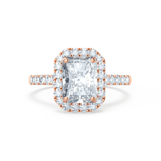 2.50 CT Radiant Lab-Grown Diamond Halo & Pave Engagement Ring 2