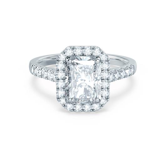 1.20 CT Radiant Cut Lab-Grown Diamond Halo & Pave Engagement Ring 1
