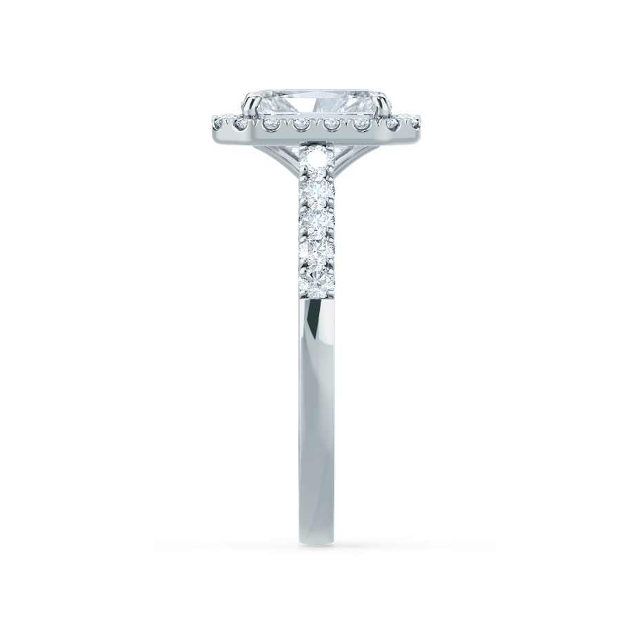 1.20 CT Radiant Cut Lab-Grown Diamond Halo & Pave Engagement Ring 5