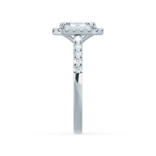 1.01 CT Emerald Cut Lab-Grown Diamond Halo & Pave Engagement Ring 2