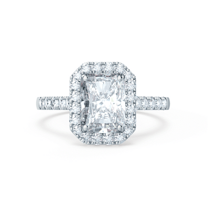 1.20 CT Radiant Cut Lab-Grown Diamond Halo & Pave Engagement Ring 2