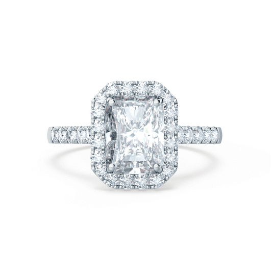 1.20 CT Radiant Cut Lab-Grown Diamond Halo & Pave Engagement Ring 2