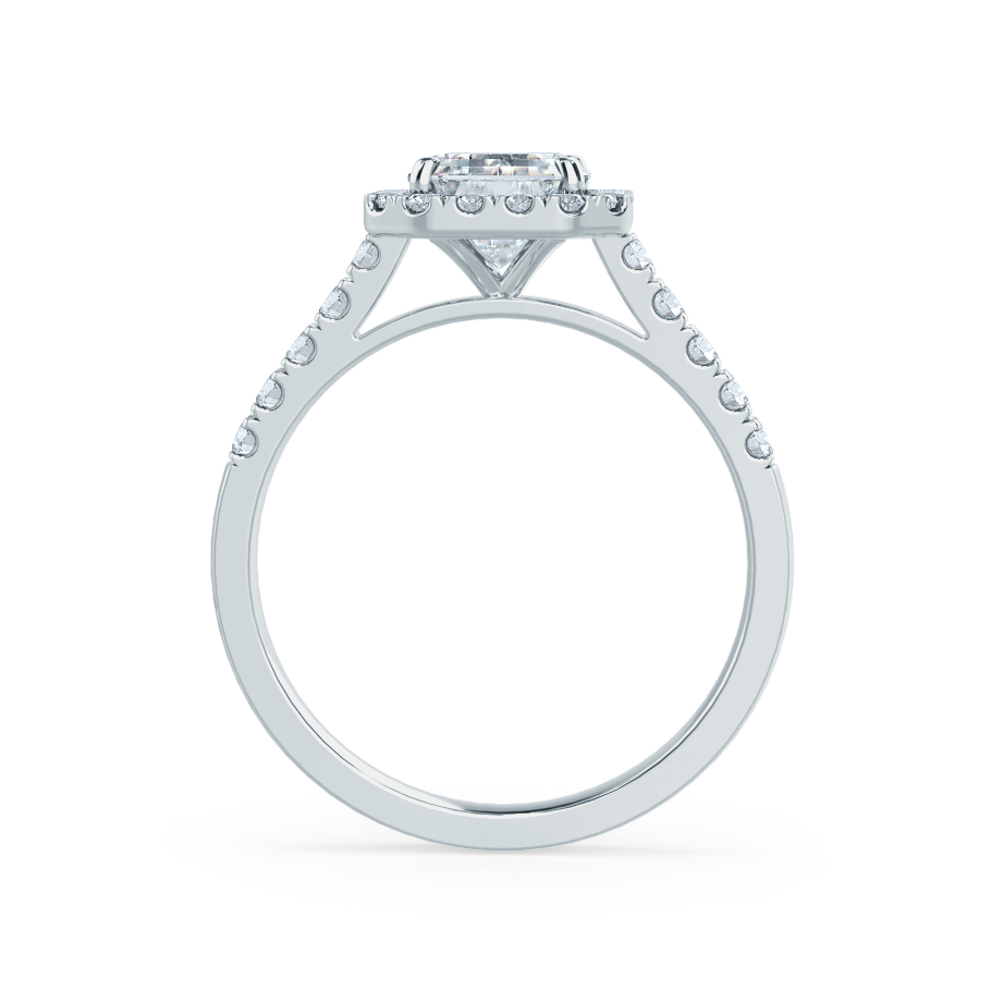 1.01 CT Emerald-Cut Lab Grown Diamond Halo & Pave Engagement Ring 6