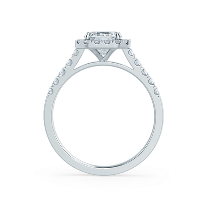 1.01 CT Emerald-Cut Lab Grown Diamond Halo & Pave Engagement Ring 6