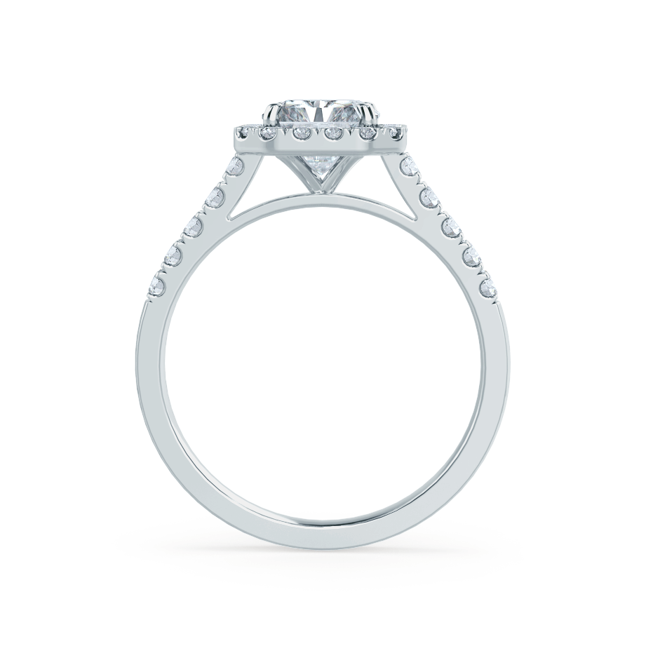 1.20 CT Radiant Cut Lab-Grown Diamond Halo & Pave Engagement Ring 6