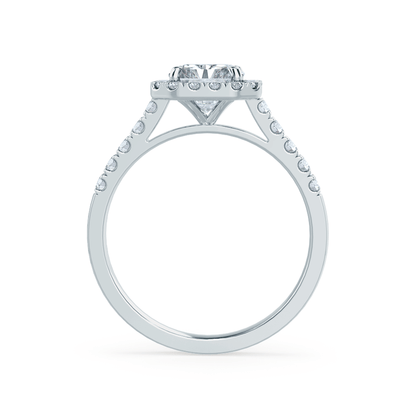 1.20 CT Radiant Cut Lab-Grown Diamond Halo & Pave Engagement Ring 6
