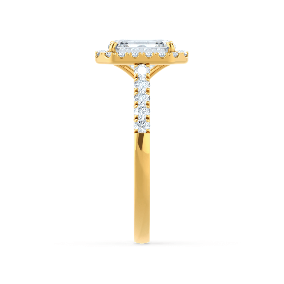 1.01 CT Emerald-Cut Lab Grown Diamond Halo & Pave Engagement Ring 2