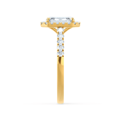 1.01 CT Emerald-Cut Lab Grown Diamond Halo & Pave Engagement Ring 2