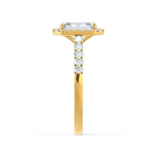 1.01 CT Emerald-Cut Lab Grown Diamond Halo & Pave Engagement Ring 2