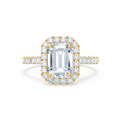 1.01 CT Emerald-Cut Lab Grown Diamond Halo & Pave Engagement Ring 3