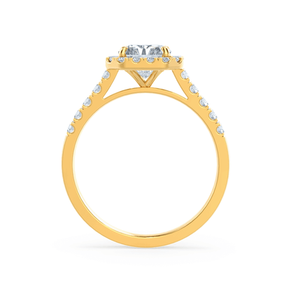 1.50 CT Radiant Lab Grown Diamond Halo & Pave Engagement Ring 4