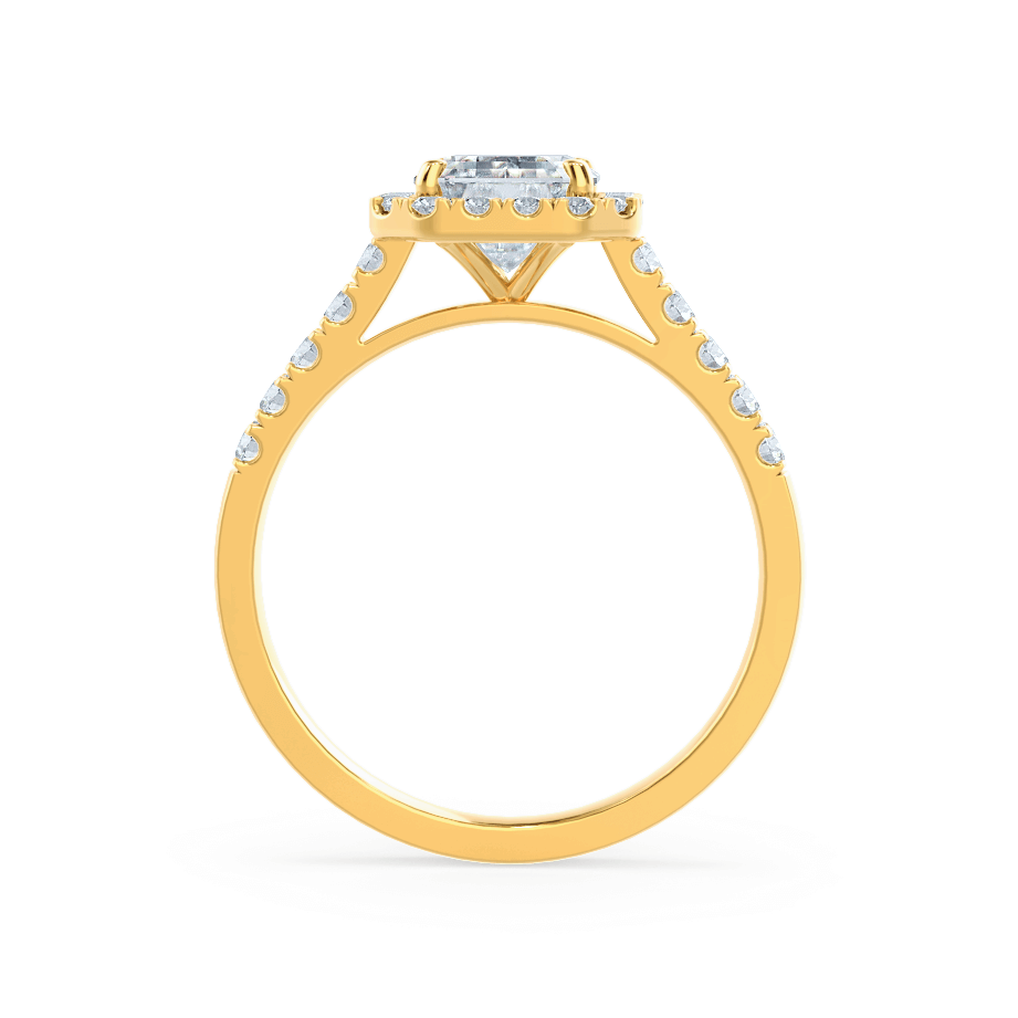 1.01 CT Emerald-Cut Lab Grown Diamond Halo & Pave Engagement Ring 4