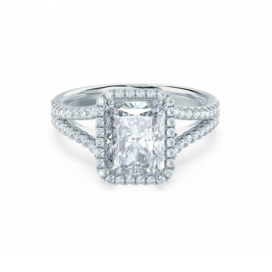 1.50 CT Radiant Lab-Grown Diamond Halo & Split Shank Engagement Ring 1