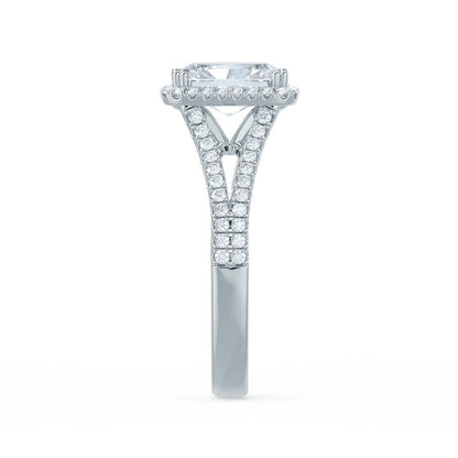 1.50 CT Radiant Lab-Grown Diamond Halo & Split Shank Engagement Ring 2
