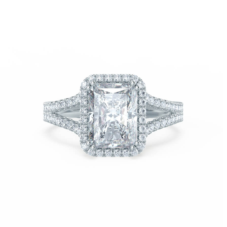 1.50 CT Radiant Lab-Grown Diamond Halo & Split Shank Engagement Ring 3