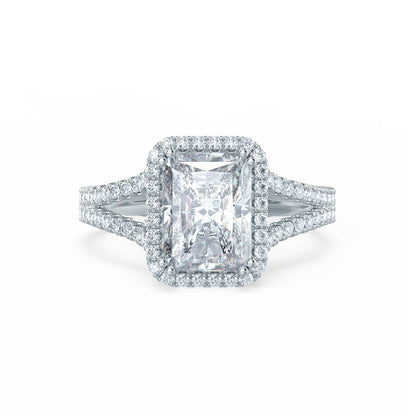 1.50 CT Radiant Lab-Grown Diamond Halo & Split Shank Engagement Ring 4