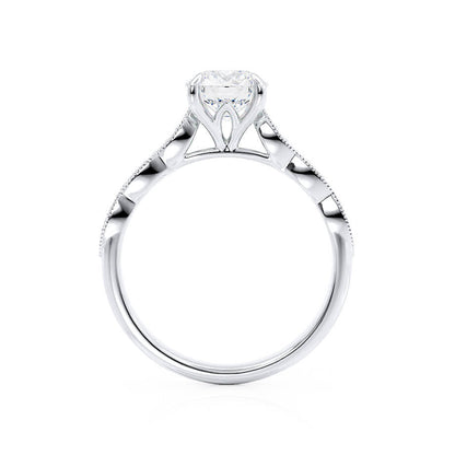 1.0 CT Round Lab Grown Diamond Milgrain Pave Engagement Ring 4