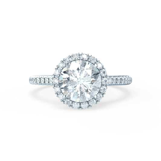 1.0 CT Round Lab grown Diamond Halo Pave Engagement Ring 1