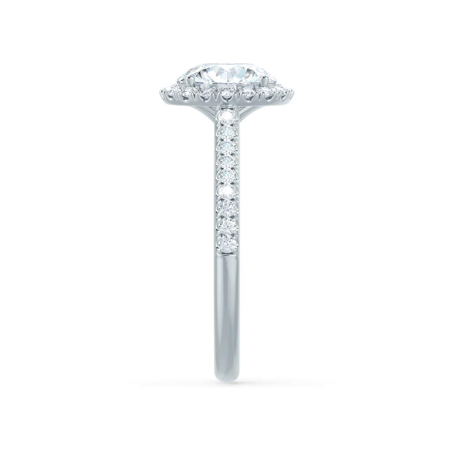 1.0 CT Round Lab grown Diamond Halo Pave Engagement Ring 3