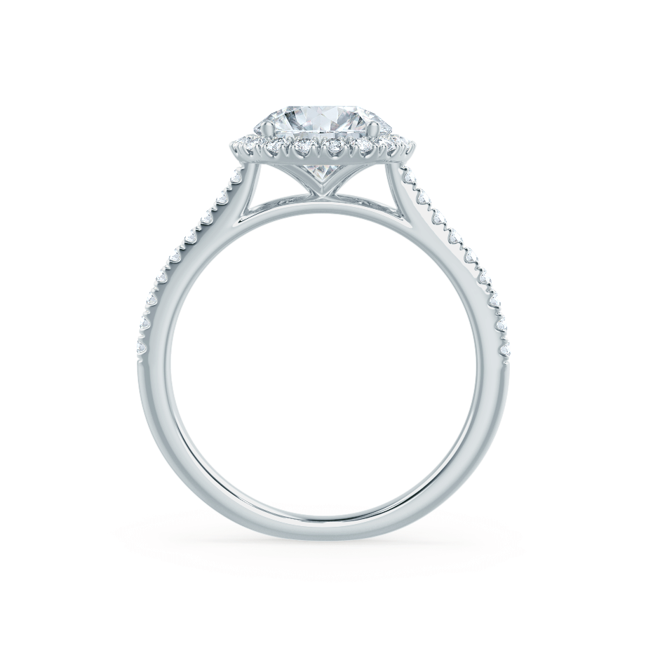 1.0 CT Round Lab grown Diamond Halo Pave Engagement Ring 4